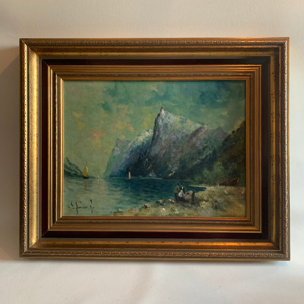 Fjord Ölgemälde von Julius Siemering - nordische Fjorde