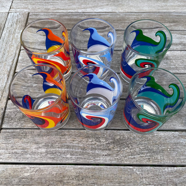 Vintage Pop Art Trinkgläser 6er Set