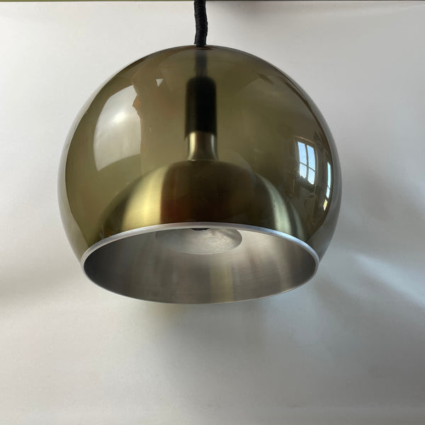 Acryl Aluminium Kugel Deckenlampe von Temde Modell 756