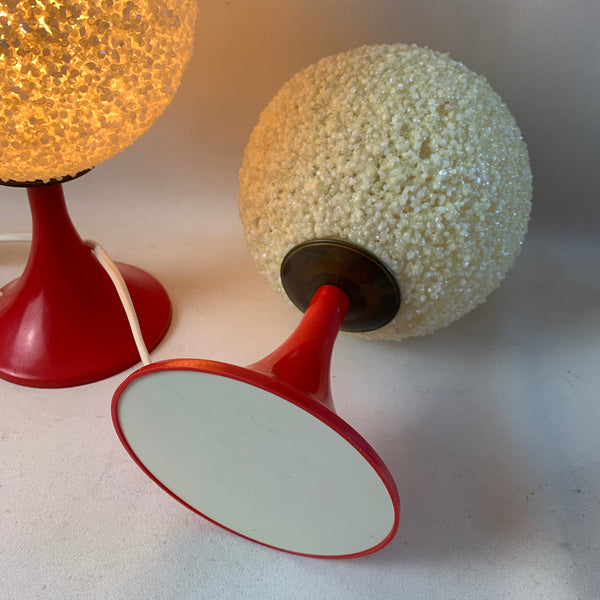 2 Granulat Kugel Nachttisch Lampen