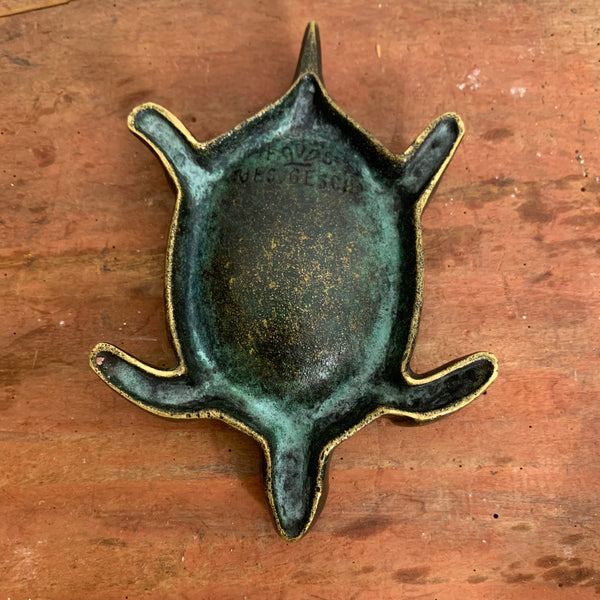 Art Deco Bronze Aschenbecher als Schildkröte