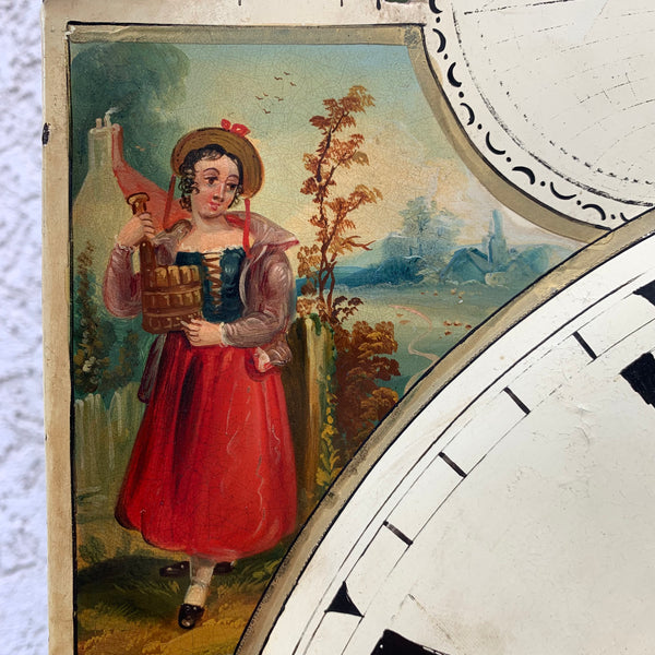 Viktorianische Standuhr mit Mond und Schiff um 1830