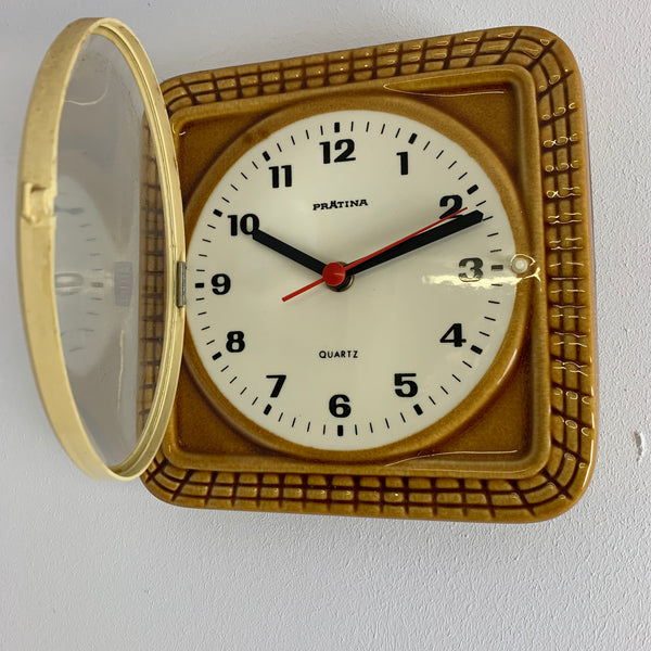 Wanduhr Keramik 60er Jahre von Prätina
