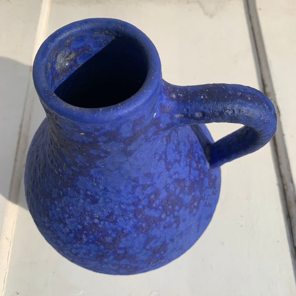 Blaue Studiokeramik Vase von Hartwig Heyne für Hoy