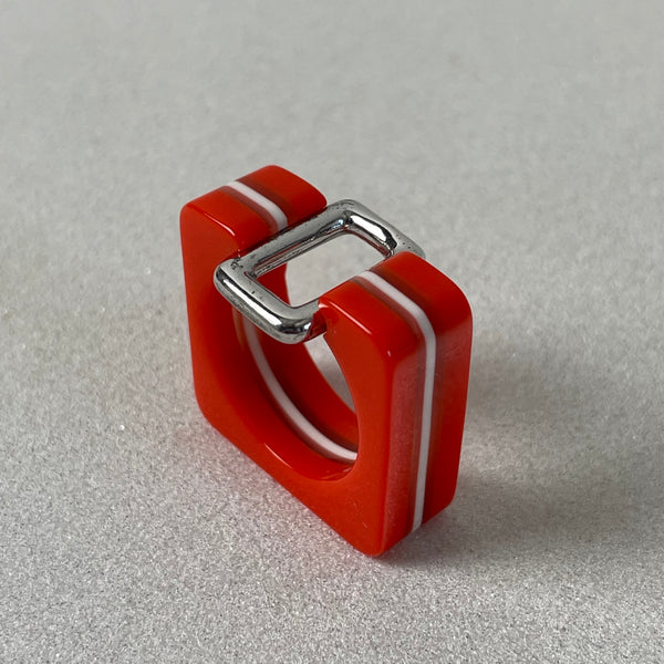 Ring 70er Jahre Acryl Silber 925