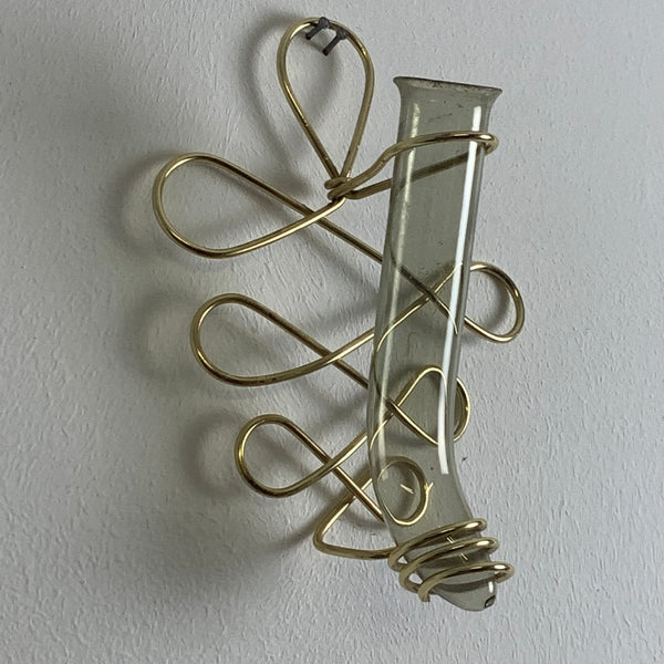 Mid Century Wand Vase mit Halter