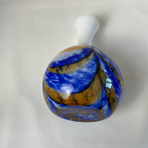 Opaline Florence Vase von Vetreria Barieri in orange blau weiß