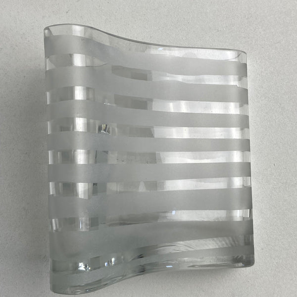 Mid Century Glasvase in Wellenform
