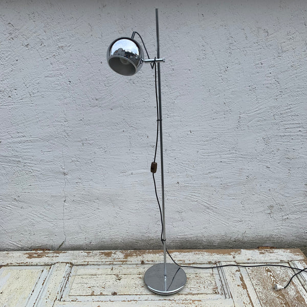 Vintage Stehlampe Chrom Kugel