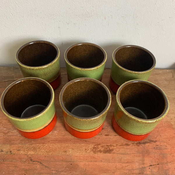 Vintage 6 Keramik Becher 824-8