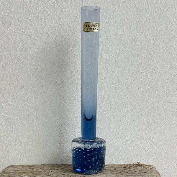 Vintage Bubble Glas Vase von Ekenäs Sweden
