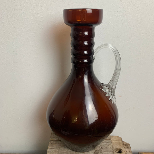 Murano Amphoren Vase aus braunem Glas