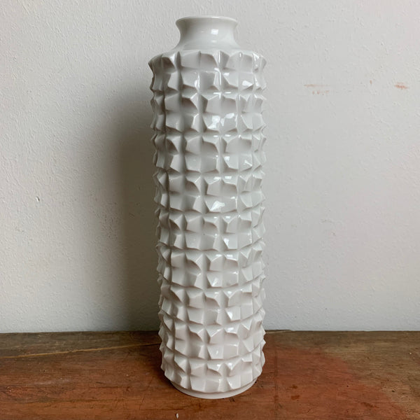 Weiße Relief Vase Meissen Schwertermarke