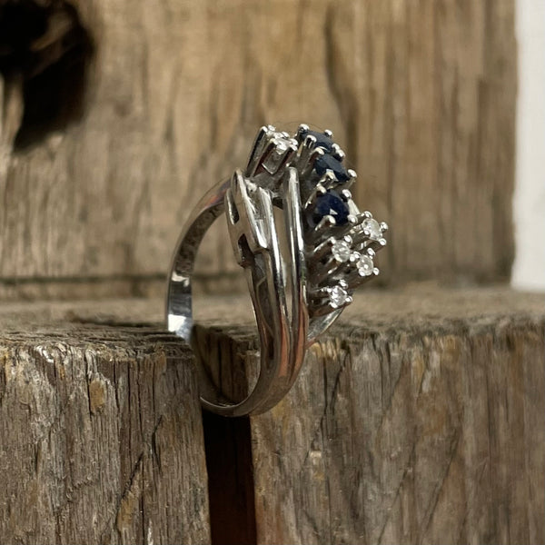 Ring Weißgold 585er mit Brillanten / Saphiren