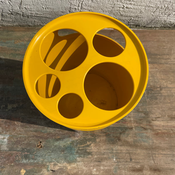 Mid Century Schirmständer gelb