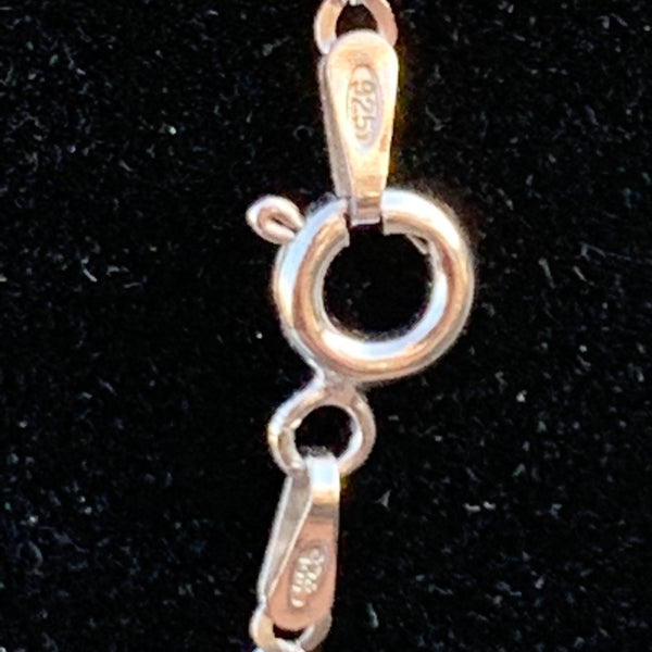 Schöne lange Gliederhalskette Sterling Silber
