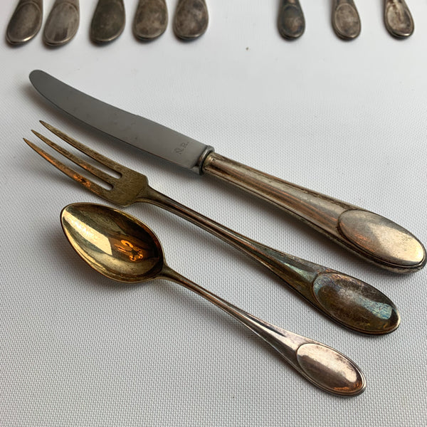 36 Teile Dessertbesteck / Obstbesteck von Wilkens 800er Silber