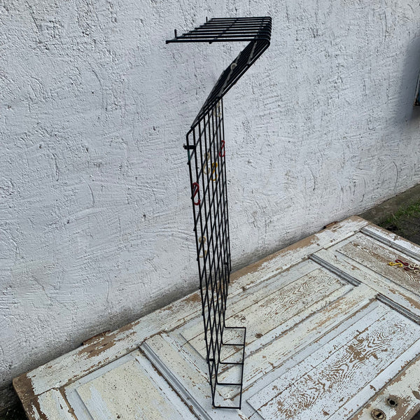 Vintage Draht Gitter Garderobe von Karl Fichtel für Drahtwerke Erlau schwarz