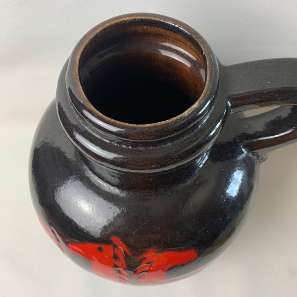 Keramik Vase von Scheurich mit roten Pferden 486-38