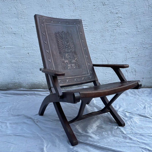 Leder-Klappstuhl von Angel I. Pazmino