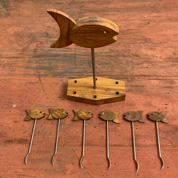 Vintage Cocktail Gabeln Fisch