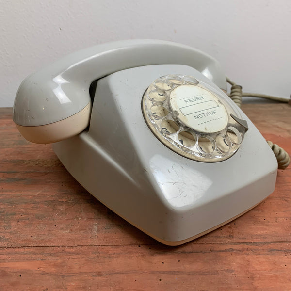 Vintage graues Wählscheiben Telefon