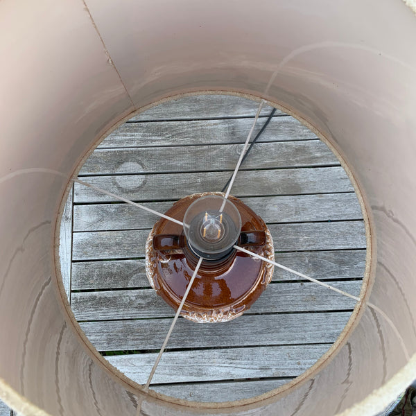Keramik Tischlampe 60er Jahre braun