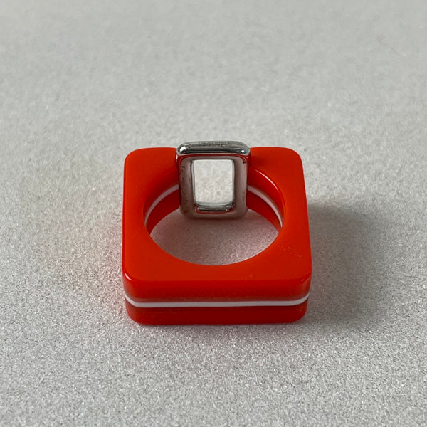 Ring 70er Jahre Acryl Silber 925
