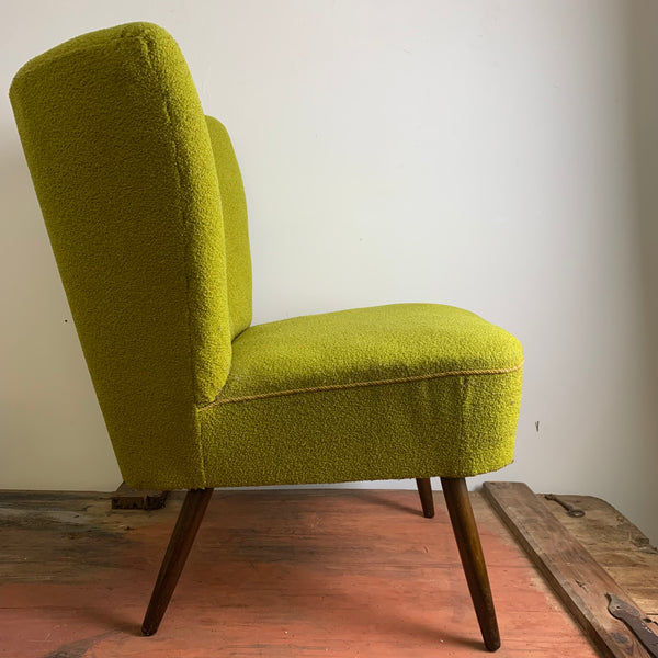 Mid Century Cocktailsessel in giftgrün