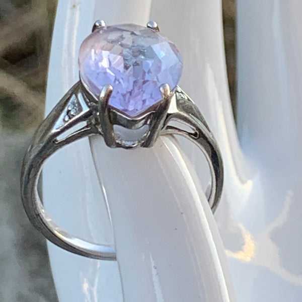 Sterling Silber Ring mit Lavendel Amethyst