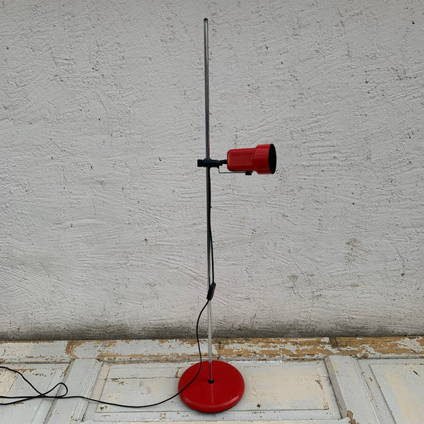 Vintage Stehlampe 1 Spot von Miwi in rot