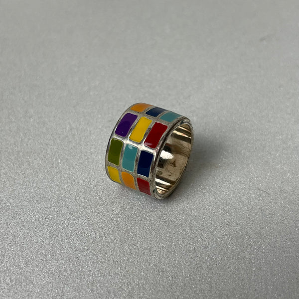 Vintage 70er Jahre Regenbogen Ring