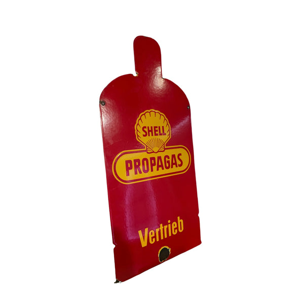 Shell Emaille Schild Propagasflasche