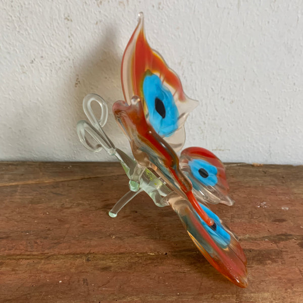 Vintage Glas Skulptur Schmetterling Murano
