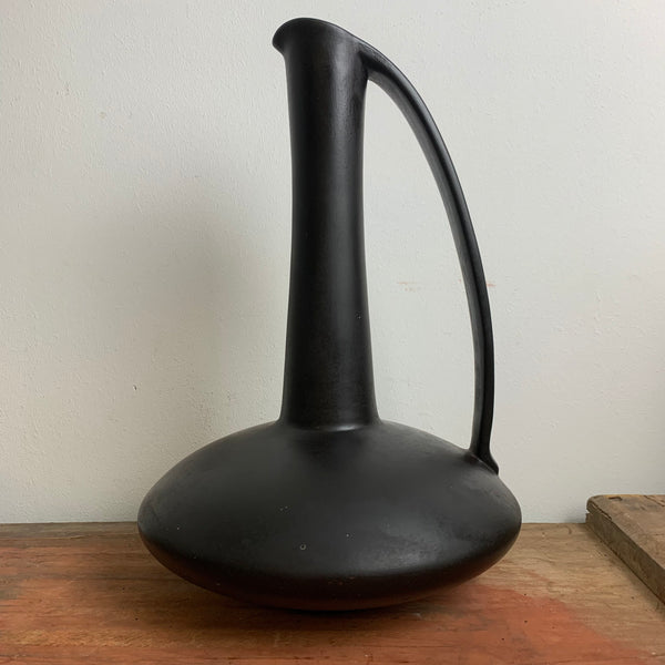 Seltene 50er Jahre Vase Gmundner Keramik 2718-1 mattschwarz