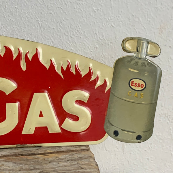 Vintage Blech Aufsteller Schild Esso Gas
