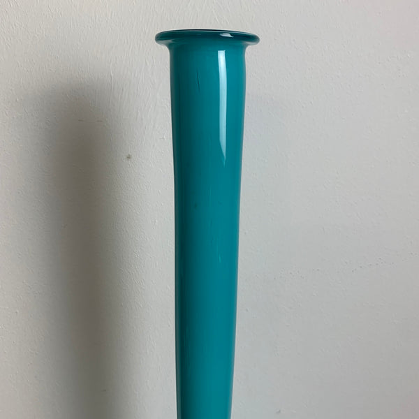Vintage hellblaue Glasvase von Gunnar Ander für Elme Glasbruk