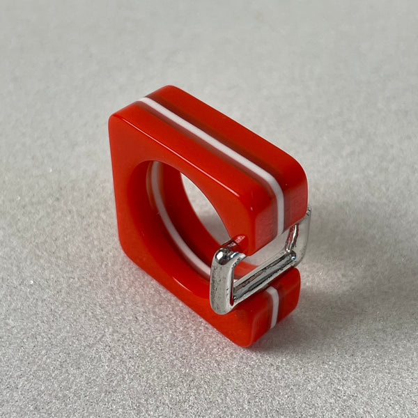 Ring 70er Jahre Acryl Silber 925