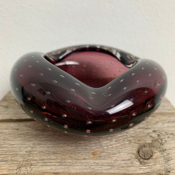 Bubble Murano Aschenbecher weinrot