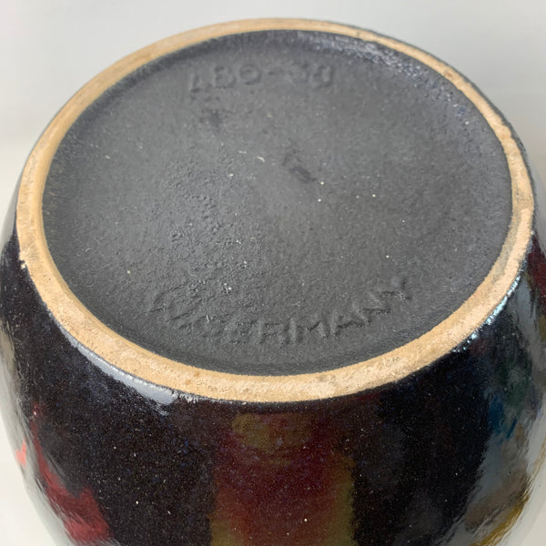 Keramik Vase von Scheurich mit roten Pferden 486-38