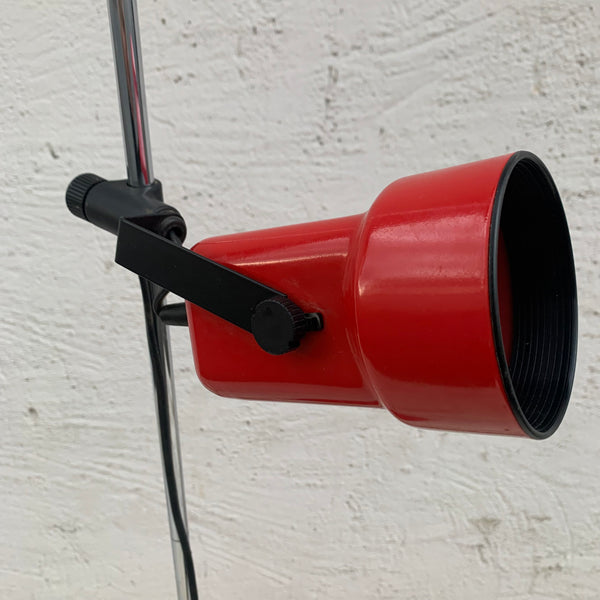Vintage Stehlampe 1 Spot von Miwi in rot