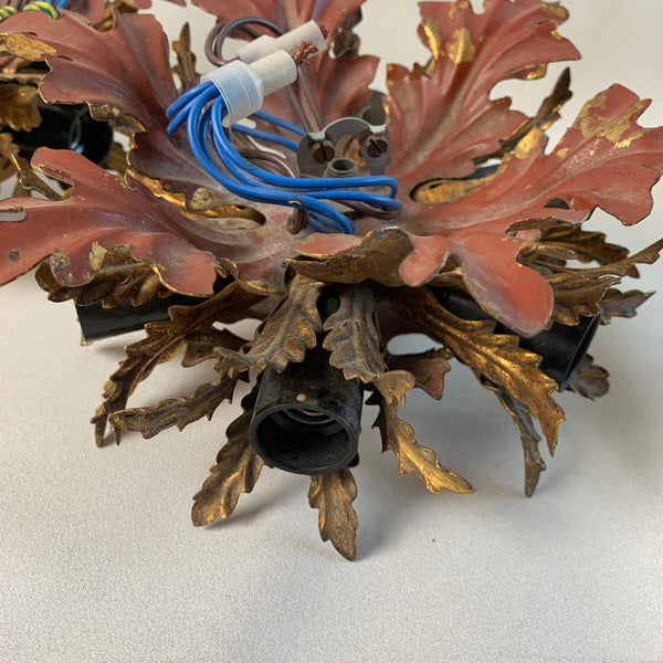 Ein Paar vergoldete Vintage Deckenlampe mit 6 Leuchten von Banci Firenze