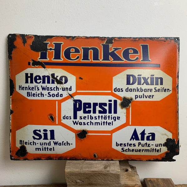 Emaille Schild Henkel Henko Dixin Persil Sil Ata
