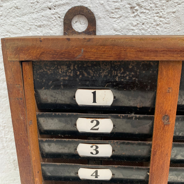 Antiker Stempelkartenkasten