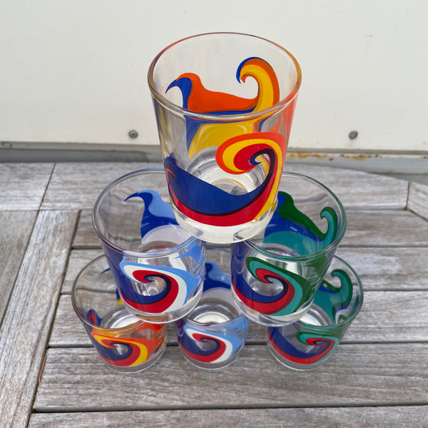 Vintage Pop Art Trinkgläser 6er Set