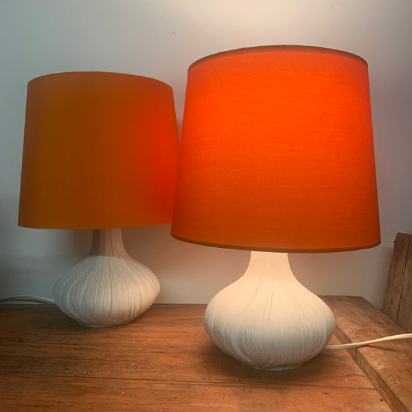 Paar vintage Nachttisch Lampen aus Biskuitporzellan von Rosenthal