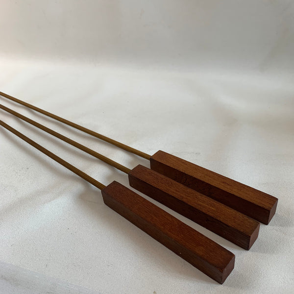 Vintage Design Teakholz Gardinen Schleuderstangen