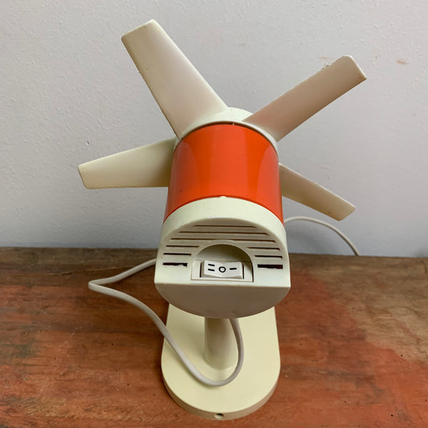 Vintage Ventilator orange weiß von Helios