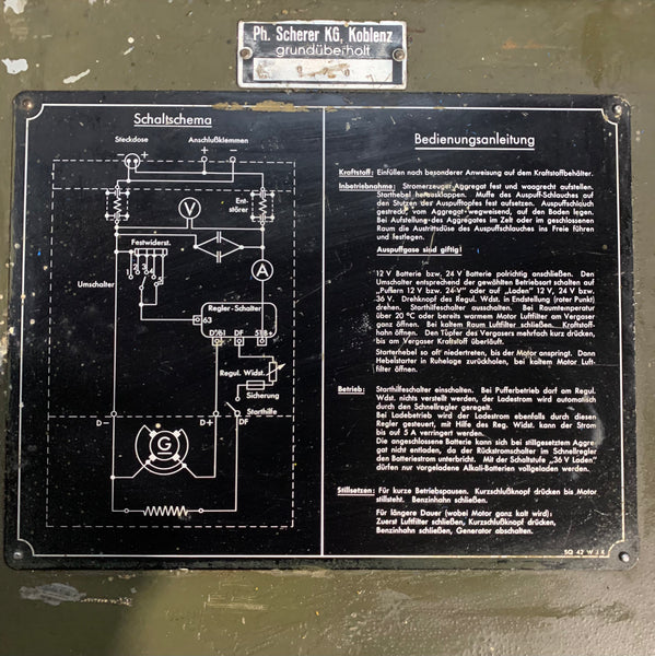 Bundeswehr Stromaggregat DC Generator 24 Volt