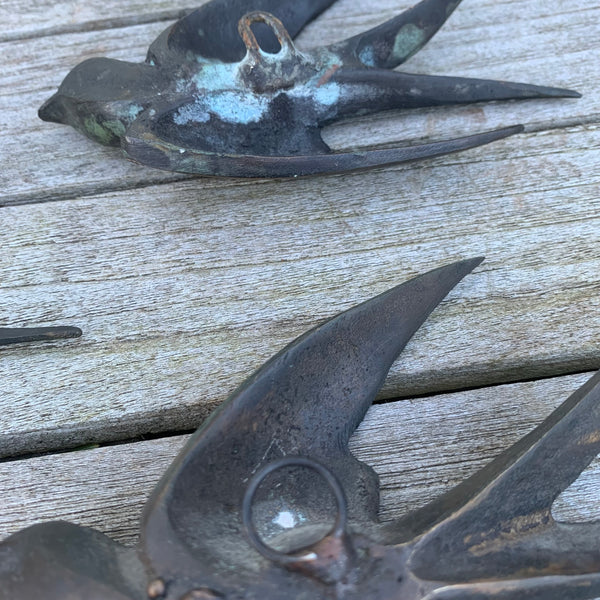 Bronze Schwalben Wanddeko